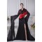 Long Black V-Neck Bows Prom/Formal Evening Dresses 02020276