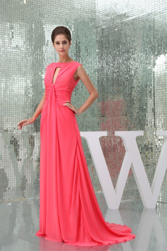 Scoop Chiffon Brush Sweep Train Long Prom/Formal Evening Dresses 02020282 Scoop Chiffon Brush Sweep Train Long Prom/Formal Evening Dresses 02020282