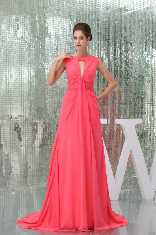 Scoop Chiffon Brush Sweep Train Long Prom/Formal Evening Dresses 02020282 Scoop Chiffon Brush Sweep Train Long Prom/Formal Evening Dresses 02020282
