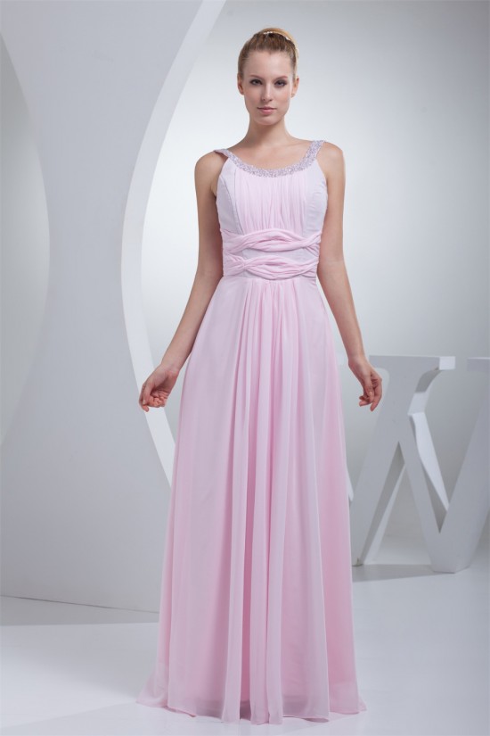 Scoop Floor-Length Ruffles Chiffon Long Pink Sequined Material Prom/Formal Evening Dresses 02020283 Scoop Floor-Length Ruffles Chiffon Long Pink Sequined Material Prom/Formal Evening Dresses 02020283