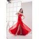 Sheath/Column Brush Sweep Train Sleeveless Long Red Chiffon Prom/Formal Evening Dresses 02020289 Sheath/Column Brush Sweep Train Sleeveless Long Red Chiffon Prom/Formal Evening Dresses 02020289