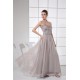 A-Line Strapless Chiffon Ruched Long Prom/Formal Evening Dresses 02020290