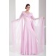Sheath/Column Floor-Length Long Pink Chiffon Prom/Formal Evening Dresses 02020294