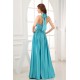 Silk like Satin A-Line Floor-Length Halter Ruffles Prom/Formal Evening Bridesmaid Dresses 02020310