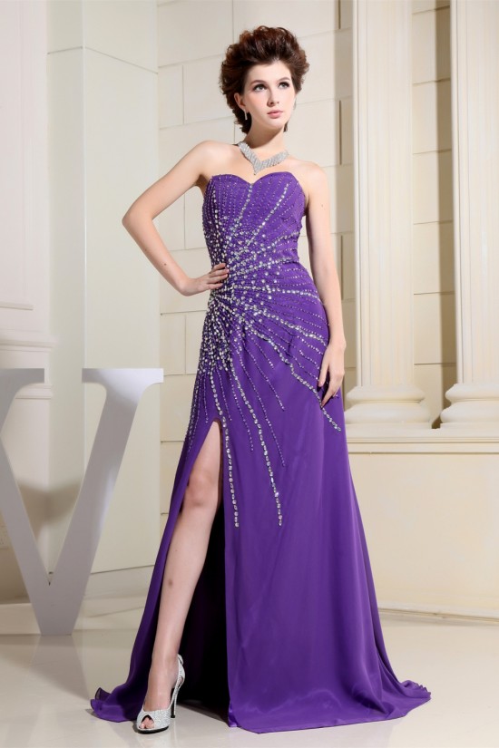 Sleeveless Chiffon Beading Long Purple Prom/Formal Evening Dresses 02020351 Sleeveless Chiffon Beading Long Purple Prom/Formal Evening Dresses 02020351