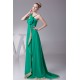 Empire One-Shoulder Long Green Brush Sweep Train Prom/Formal Evening Dresses 02020353