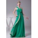 Empire One-Shoulder Long Green Brush Sweep Train Prom/Formal Evening Dresses 02020353