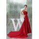 Criss Cross Sweetheart Taffeta Organzan Long Red Prom/Formal Evening Dresses 02020358
