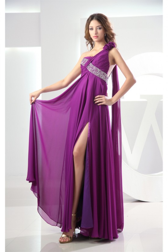 A-Line One-Shoulder Sleeveless Floor-Length Purple Prom/Formal Evening Maternity Dresses 02020359