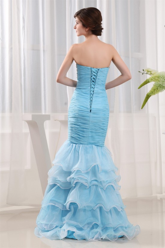 Trumpet/Mermaid Sweetheart Floor-Length Beading Long Blue Prom/Formal Evening Dresses 02020368