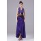 Handmade Flowers Elastic Woven Satin Beaded Halter Prom/Formal Evening Dresses 02020371