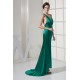 Mermaid/Trumpet Brush Sweep Train Deep V-Neck Long Green Prom/Formal Evening Dresses 02020373