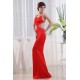 Mermaid/Trumpet Halter Beaded Long Red Prom/Formal Evening Dresses 02020374