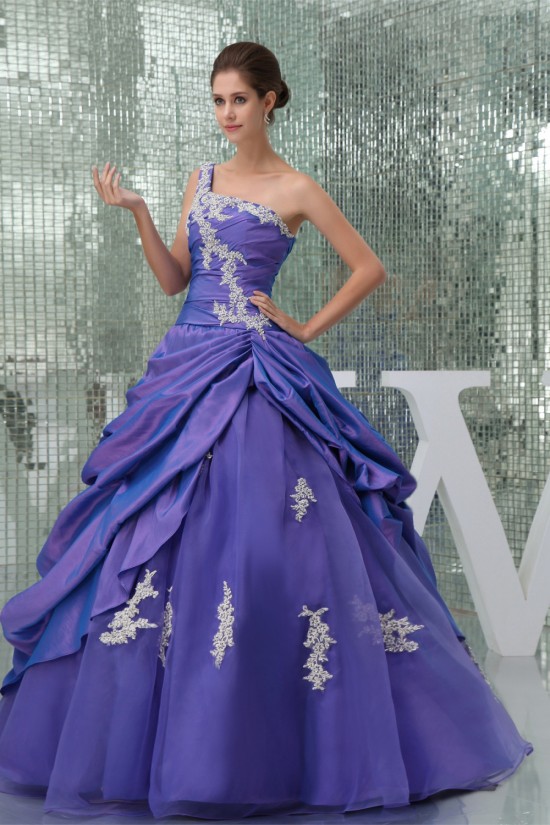 Ball Gown One-Shoulder Beaded Appliques Floor-Length Prom/Formal Evening Dresses 02020375 Ball Gown One-Shoulder Beaded Appliques Floor-Length Prom/Formal Evening Dresses 02020375