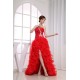 Sleeveless Sweetheart Beading Brush Sweep Train Long Red Prom/Formal Evening Dresses 02020386