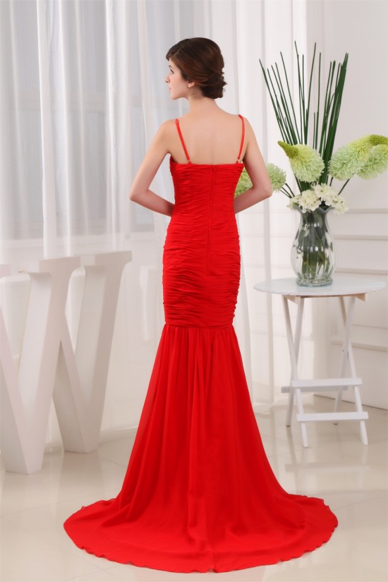 Mermaid/Trumpet Spaghetti Straps Sleeveless Long Red Prom/Formal Evening Dresses 02020396 Mermaid/Trumpet Spaghetti Straps Sleeveless Long Red Prom/Formal Evening Dresses 02020396