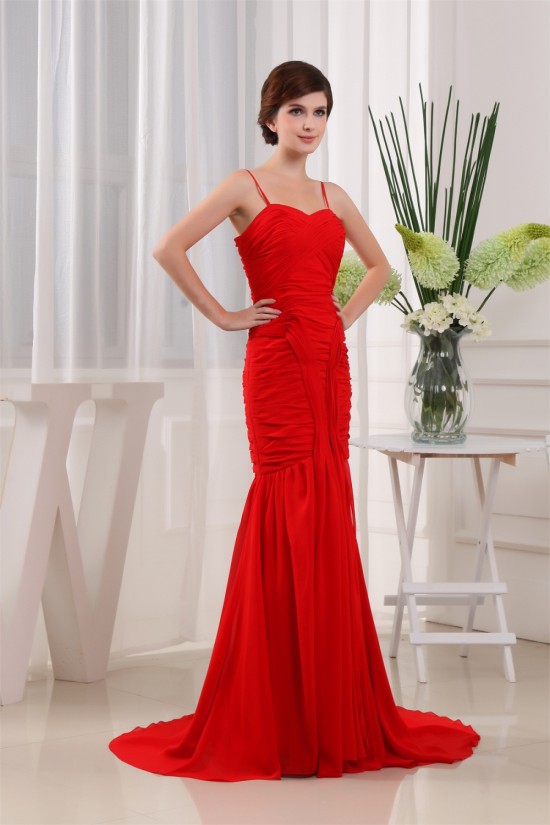 Mermaid/Trumpet Spaghetti Straps Sleeveless Long Red Prom/Formal Evening Dresses 02020396 Mermaid/Trumpet Spaghetti Straps Sleeveless Long Red Prom/Formal Evening Dresses 02020396