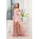 A-Line Strapless Bows Sleeveless Chiffon Beaded Prom/Formal Evening Dresses 02020400