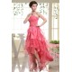 High Low Strapless Beading Asymmetrical Organza Prom/Formal Evening Dresses 02020402