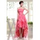 High Low Strapless Beading Asymmetrical Organza Prom/Formal Evening Dresses 02020402