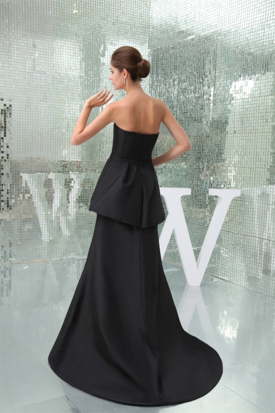 A-Line Strapless Brush Sweep Train Long Black Prom/Formal Evening Bridesmaid Dresses 02020404 A-Line Strapless Brush Sweep Train Long Black Prom/Formal Evening Bridesmaid Dresses 02020404