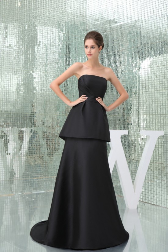 A-Line Strapless Brush Sweep Train Long Black Prom/Formal Evening Bridesmaid Dresses 02020404 A-Line Strapless Brush Sweep Train Long Black Prom/Formal Evening Bridesmaid Dresses 02020404