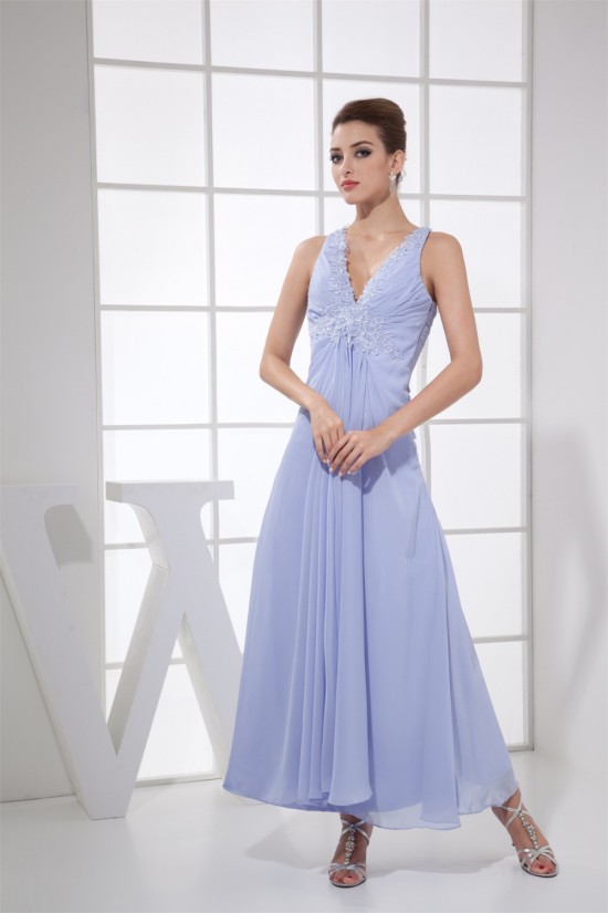 A-Line V-Neck Chiffon Prom/Formal Evening Bridesmaid Dresses 02020406 A-Line V-Neck Chiffon Prom/Formal Evening Bridesmaid Dresses 02020406