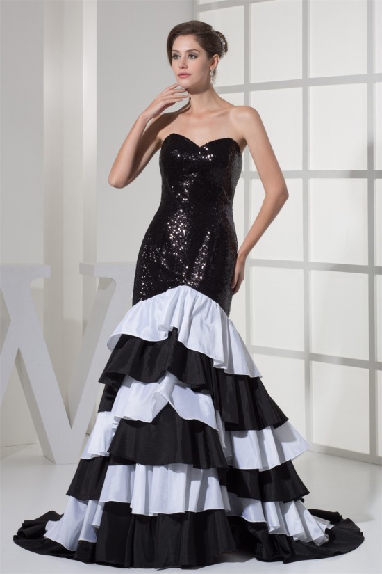 Strapless Sleeveless A-Line Ruched Brush Sweep Train Prom/Formal Evening Dresses 02020410 Strapless Sleeveless A-Line Ruched Brush Sweep Train Prom/Formal Evening Dresses 02020410