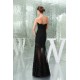 Elegant Strapless Sleeveless Floor-Length Chiffon Lace Long Black Prom/Formal Evening Dresses 02020411