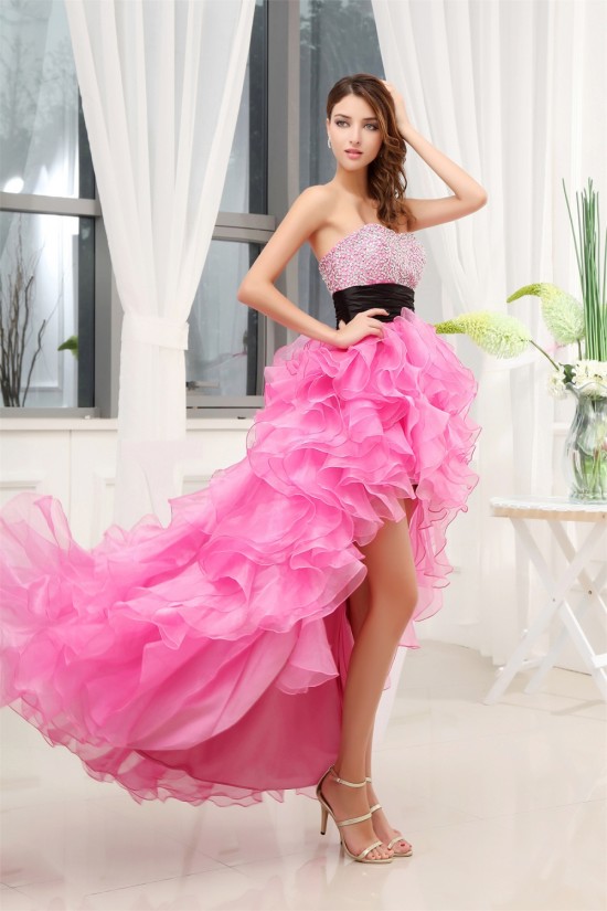 High Low Strapless Beading Prom/Formal Evening Dresses 02020436