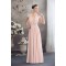 Sheath/Column Deep V-Neck Chiffon Lace Capped Sleeves Prom/Formal Evening Dresses 02020455