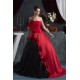 Ball Gown Strapless Handmade Flowers Satin Taffeta Prom/Formal Evening Dresses 02020473