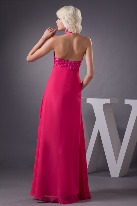 Beading Chiffon Floor-Length Sheath/Column Halter Prom/Formal Evening Dresses 02020479 Beading Chiffon Floor-Length Sheath/Column Halter Prom/Formal Evening Dresses 02020479