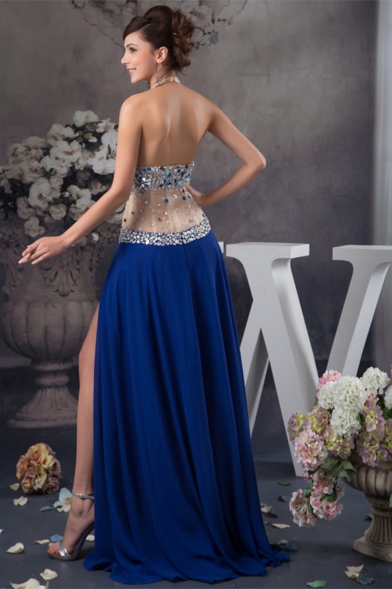 A-Line Halter Beaded Split Side Sleeveless Prom/Formal Evening Dresses 02020496 A-Line Halter Beaded Split Side Sleeveless Prom/Formal Evening Dresses 02020496