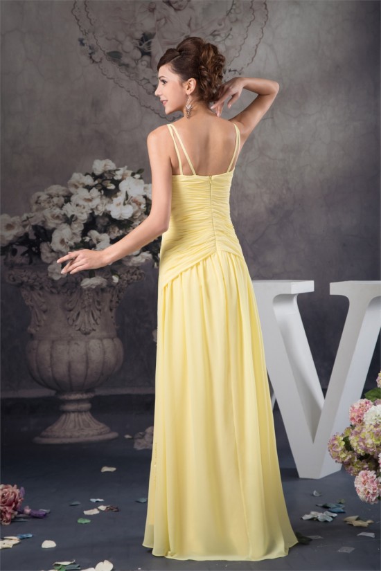 Sheath/Column Floor-Length Criss Cross Spaghetti Straps Long Yellow Prom Evening Bridesmaid Dresses 02020521 Sheath/Column Floor-Length Criss Cross Spaghetti Straps Long Yellow Prom Evening Bridesmaid Dresses 02020521