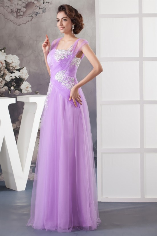 Floor-Length Straps Beading Fine Netting Long Purple Prom/Formal Evening Dresses 02020526 Floor-Length Straps Beading Fine Netting Long Purple Prom/Formal Evening Dresses 02020526