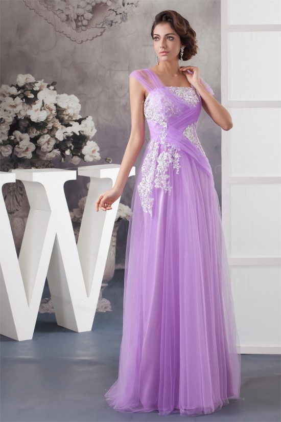 Floor-Length Straps Beading Fine Netting Long Purple Prom/Formal Evening Dresses 02020526 Floor-Length Straps Beading Fine Netting Long Purple Prom/Formal Evening Dresses 02020526