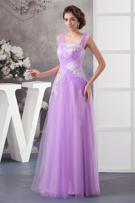 Floor-Length Straps Beading Fine Netting Long Purple Prom/Formal Evening Dresses 02020526 Floor-Length Straps Beading Fine Netting Long Purple Prom/Formal Evening Dresses 02020526