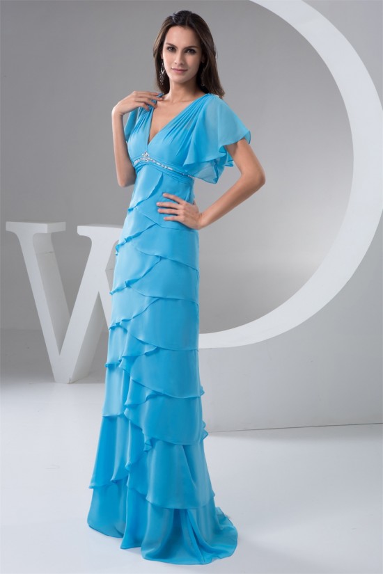 Floor-Length V-Neck Sheath/Column Chiffon Prom/Formal Evening Dresses 02020528 Floor-Length V-Neck Sheath/Column Chiffon Prom/Formal Evening Dresses 02020528