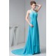 Halter Sleeveless Long Blue Chiffon Prom/Formal Evening Dresses 02020530