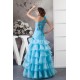 Satin Tiered Princess One-Shoulder Sleeveless Prom/Formal Evening Dresses 02020554