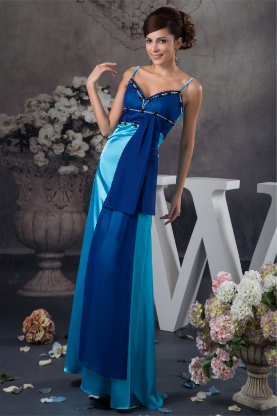 Sheath/Column Sleeveless Chiffon Silk like Satin Prom/Formal Evening Dresses 02020564