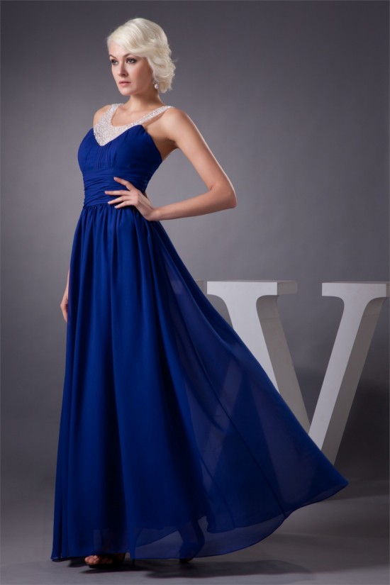 Sheer Floor-Length Beading Chiffon Fine Netting Prom/Formal Evening Dresses 02020565