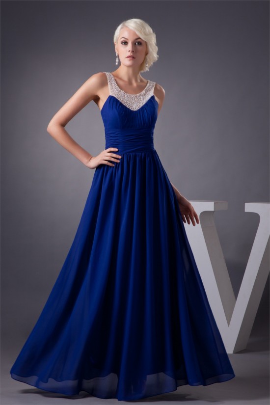 Sheer Floor-Length Beading Chiffon Fine Netting Prom/Formal Evening Dresses 02020565