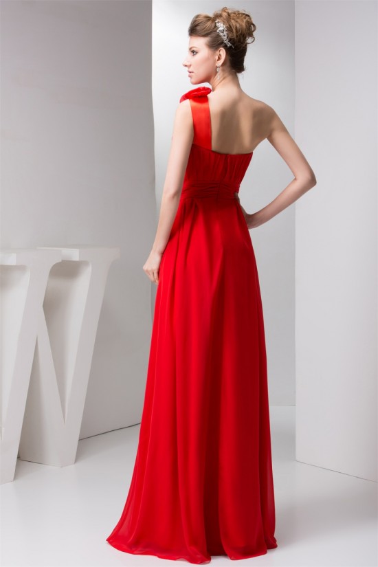 A-Line One-Shoulder Long Red Chiffon Floor-Length Long Bridesmaid Dresses 02020566 A-Line One-Shoulder Long Red Chiffon Floor-Length Long Bridesmaid Dresses 02020566