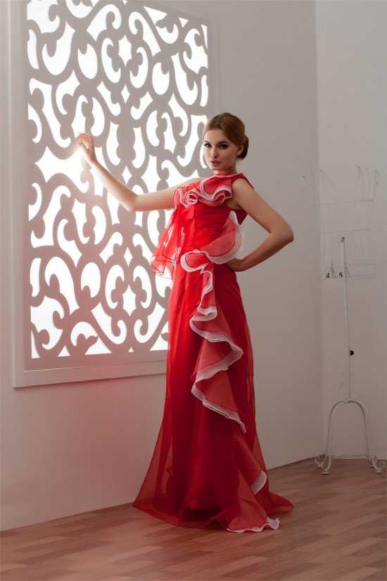 Sleeveless A-Line Floor-Length One-Shoulder Prom/Formal Evening Dresses 02020571