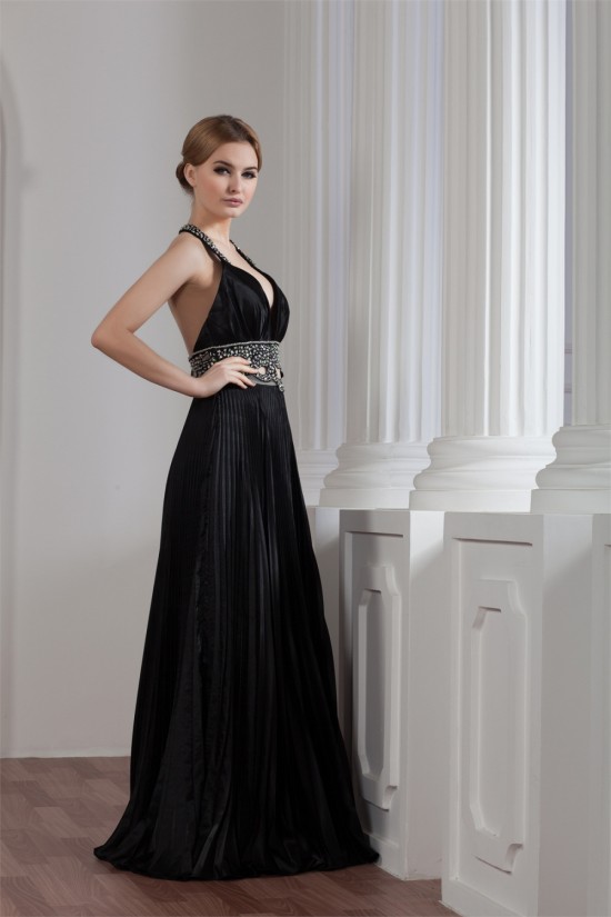 Sleeveless Beading Floor-Length Halter Sheath/Column Prom/Formal Evening Dresses 02020574
