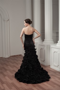 Sleeveless Handmade Flowers Brush Sweep Train Prom/Formal Evening Dresses 02020585