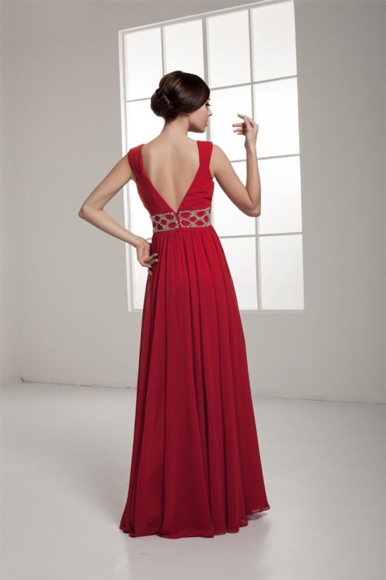 Straps Sleeveless Floor-Length Prom Evening Formal Dresses 02020595