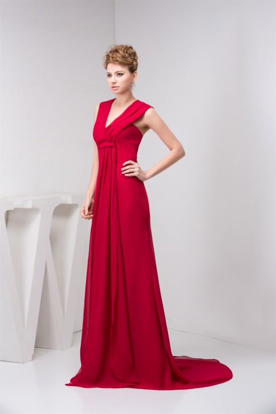 V-Neck Chiffon Sleeveless Ruffles Prom/Formal Evening Dresses 02020604 V-Neck Chiffon Sleeveless Ruffles Prom/Formal Evening Dresses 02020604